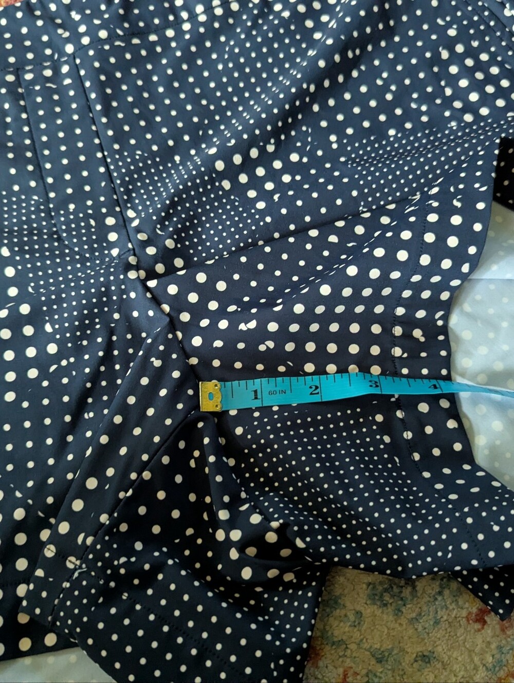 Spanx Women's XL Sunshine Shorts 4" Dot Patchwork Print Midnight Navy - Picture 10 of 10
